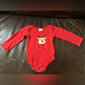 Cozy Holiday Red Reindeer Bodysuit